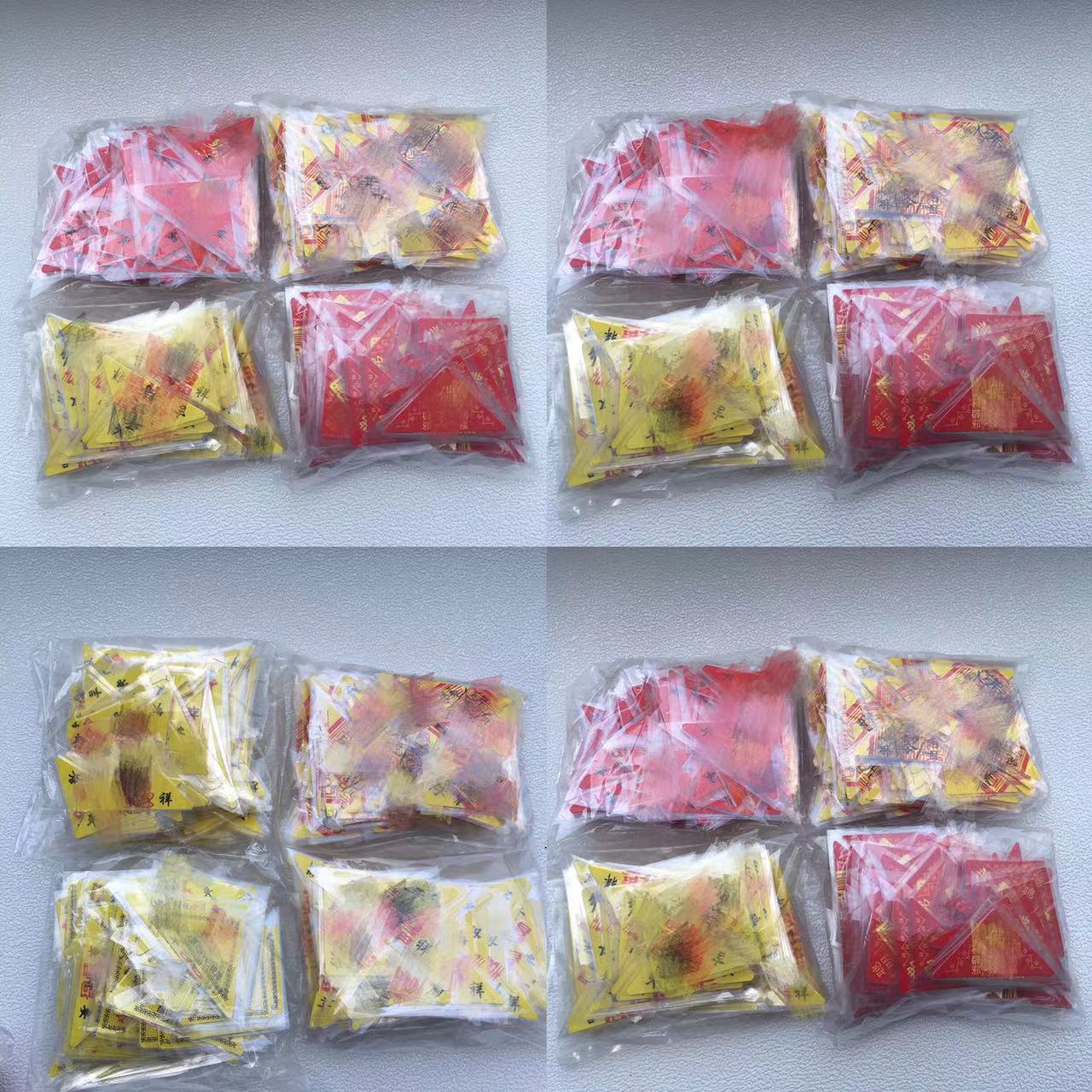 Plastic Triangle Card Printing Triangle Blessed Various Patterns Paper Plastic Triangle Blessed Card