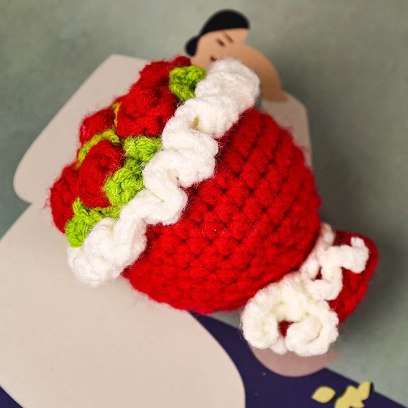 DIY Finished Wool Bouquet Teacher's Day Valentine's Day Gift Rose Sunflower Car Ornaments