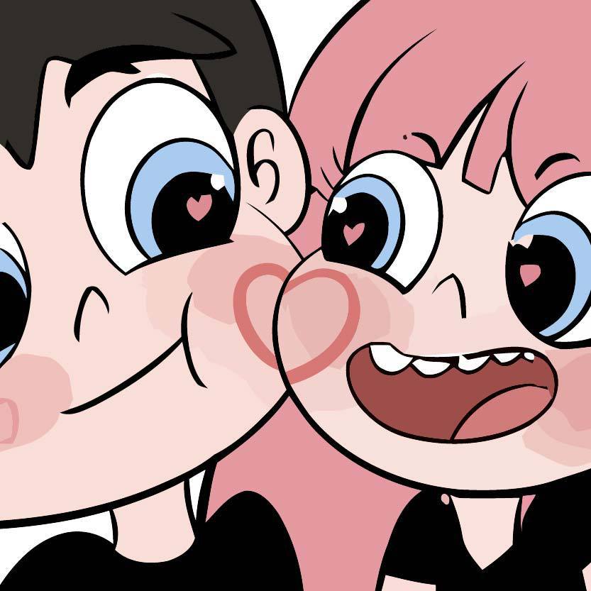 Factory direct digital oil painting diy hand coloring simple cartoon couple head oil painting decorative painting