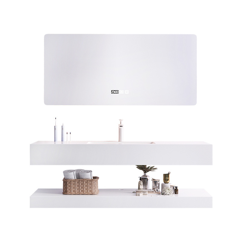 Double-Layer Slate Integrated Basin Bathroom Cabinet Washbasin Seamless Integrated Ceramic Basin Combination Washbasin Bathroom Counter Basin