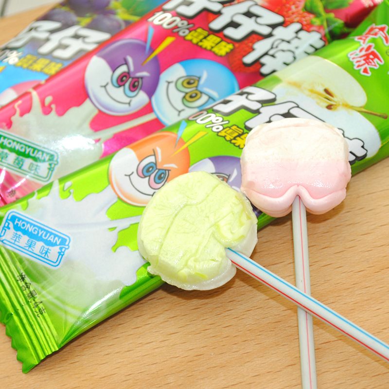 Post-80S Generation Nostalgic Snacks Hongyuan Zaizai Stick Fruit Candy Flavored Lollipops Available in Various Flavors