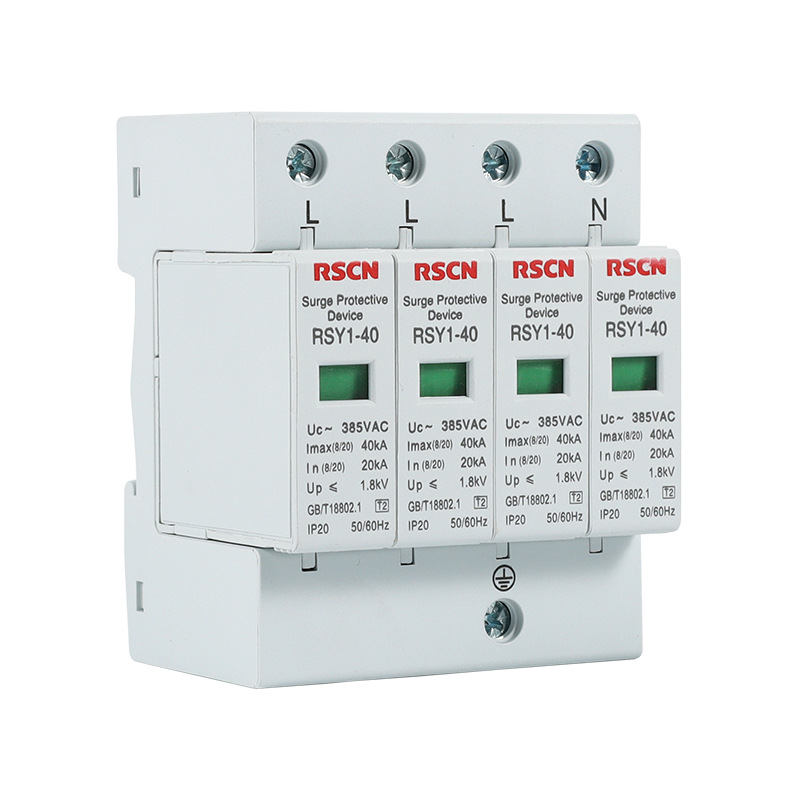 Ruishen surge protector 4p intelligent power lightning protector household 385V 2p lightning arrester surge SPD photovoltaic