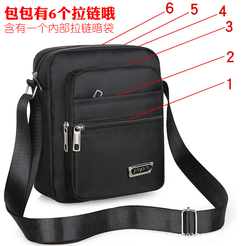 Waterproof Nylon Oxford Cloth Bag Men's Bag Shoulder Crossbody Bag Multi-layer Pocket Cash register Bag Men's and Women's Business Bag Collection Wallet