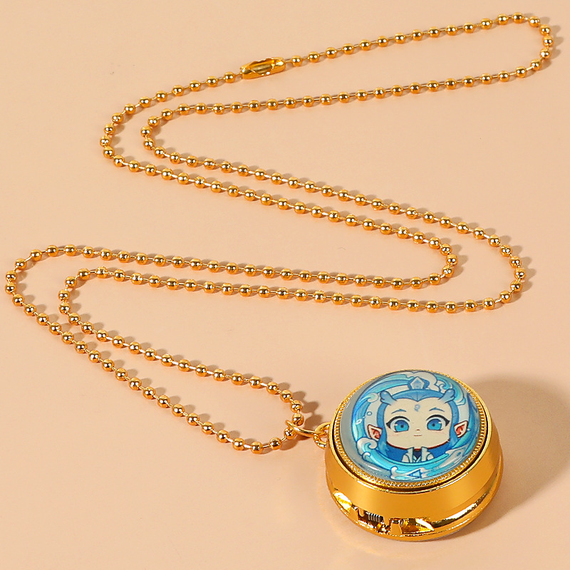 Cartoon Which Rotating Pocket Watch Rotatable Flip Children's Necklace Watch Ao Bing Peripheral Students Luminous Watch Gift