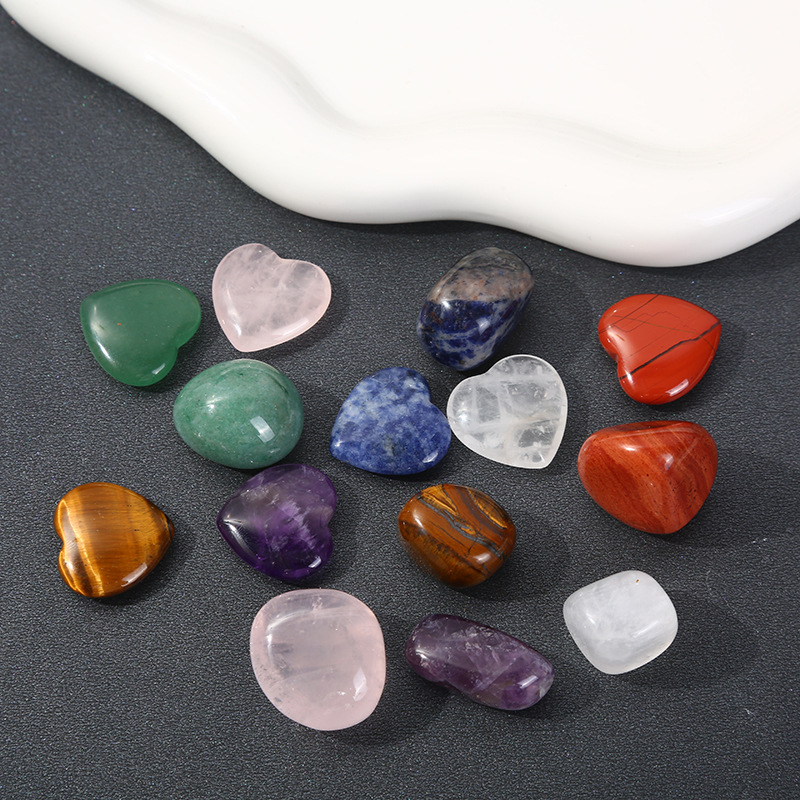 Cross-border Hot Sale Natural Colorful Crystal Hexagon Column Love Original Stone Combination Rolling Stone Ore Specimen Gift Box suit