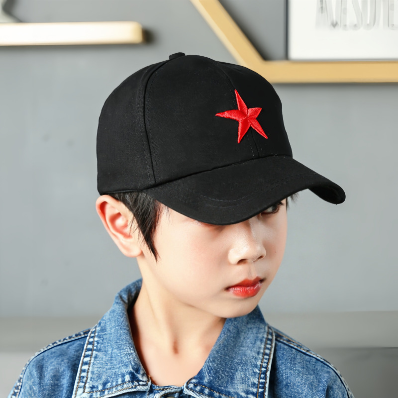 Spring and Autumn Children's Five-pointed Star Baseball Cap Chinese Style Baby Red Five-star Cap Kindergarten Boys and Girls Hat