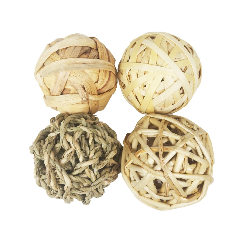 Rabbit Chew Ball, Grass Woven Chew Toy, Woven Ball for Rabbits, Guinea Pigs, Chinchillas, Chew and Boredom Relief, Small Rabbit Toy