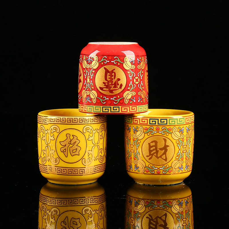 Water Supply Glass Wine Glass Ornaments Water Supply Wine Glass Water Supply Straight Mouth Cup Money Supply Lotus Cup Water Purification Cup