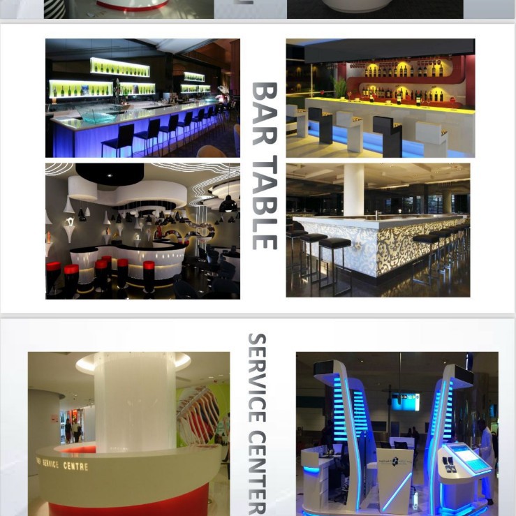 Artificial Stone Reception Desk Service Desk Artificial Stone Acrylic Semi-Circular Arc Reception Desk One-Piece Molding