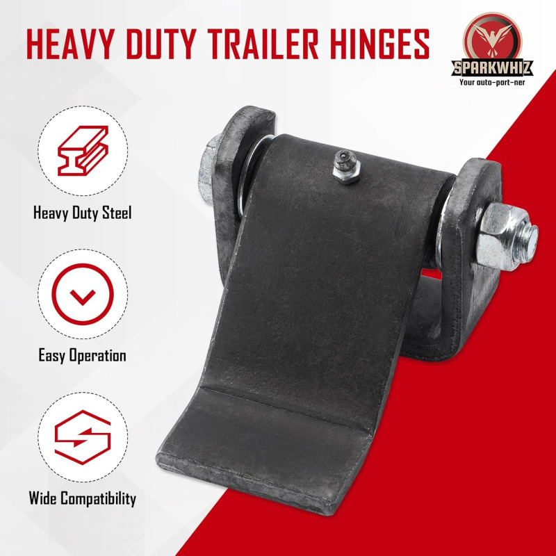 Trailer Hinge Welding Heavy-Duty Lubricable Dump Trailer Truck Door Hinge with Short Leaf, 4 Pack