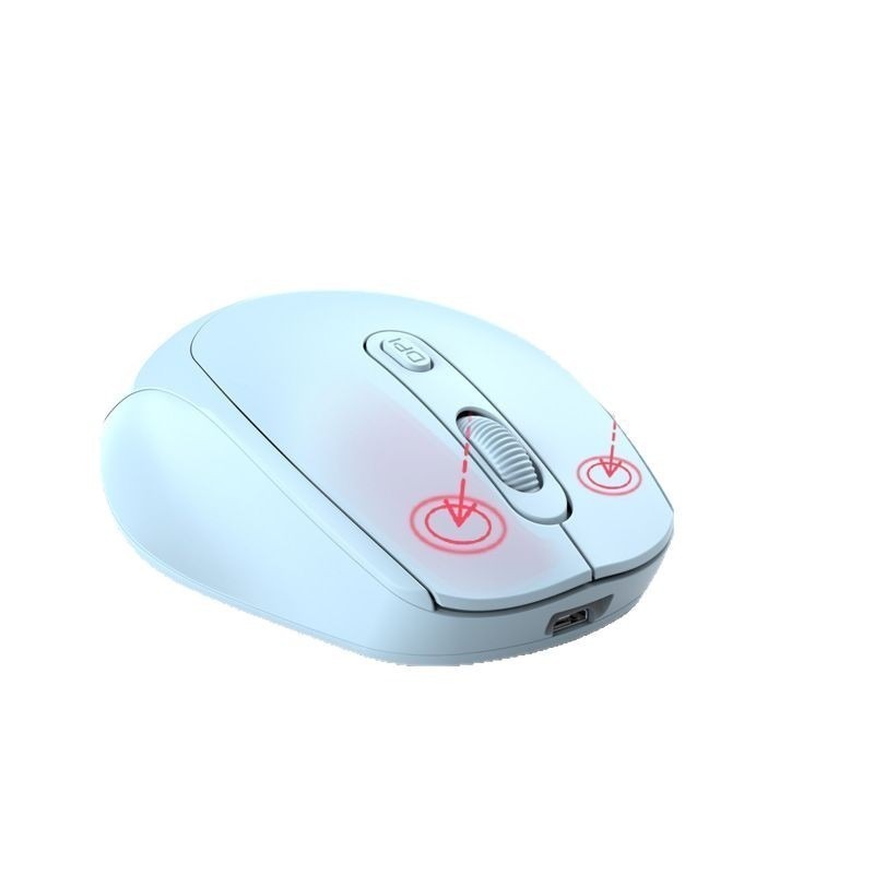 Spot Silent Wireless Mouse Rechargeable Dual-Mode Bluetooth Mouse Gift Computer Office Macron Multi-Color Optional