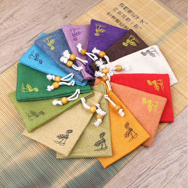 Customized Pure Cotton and Linen Bags, Small Cup Bags, Jewelry Bags, Storage Bags, Drawstring Flap Pocket Pantss, Toy Bags, Plate Bead Bags