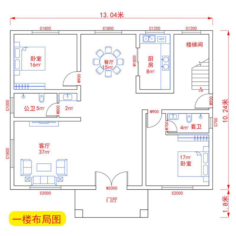 Rural Three-Story and a Half Villa Drawings, Simple European-Style Self-Built House, Grand House Effect Construction Design Complete Set