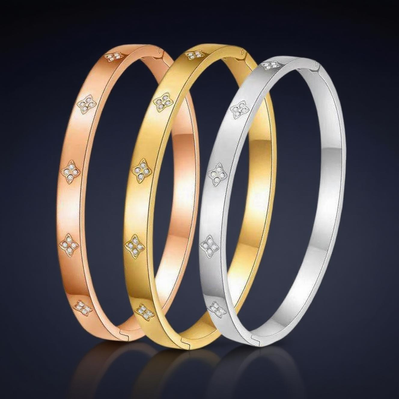 Горячая распродажа, женский браслет из титана с бриллиантами, легкая роскошь