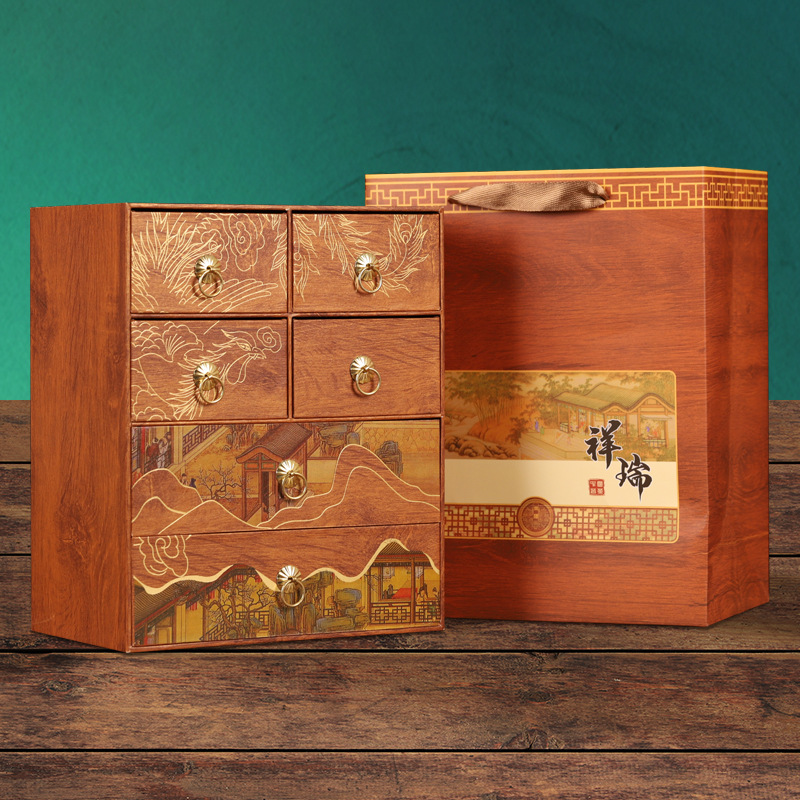 High-End Tea Gift Box for Gifting, Premium Pu'Er Tea, Black Tea, Ripe Tea, Mid-Autumn Tea, for Personal Consumption, with Tea Set, Wholesale