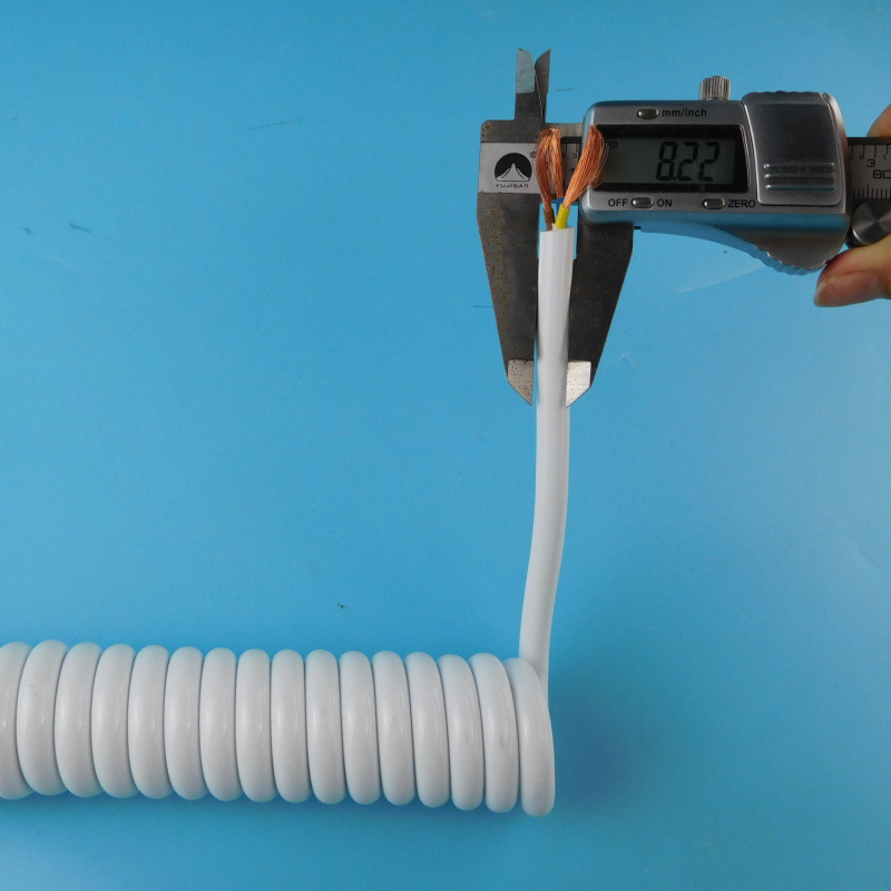 White Spring Wire Spiral Wire 3 Core 6 Core 8 Core/0.5/2.5/0.75/1.5 Flat Spiral Spring Waterproof Wire