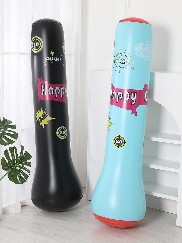 Manufacturer Wholesale Inflatable Boxing Column Boxing Sandbag Youth and Children Fitness Tumbler Vertical Decompression Sandbag Bag