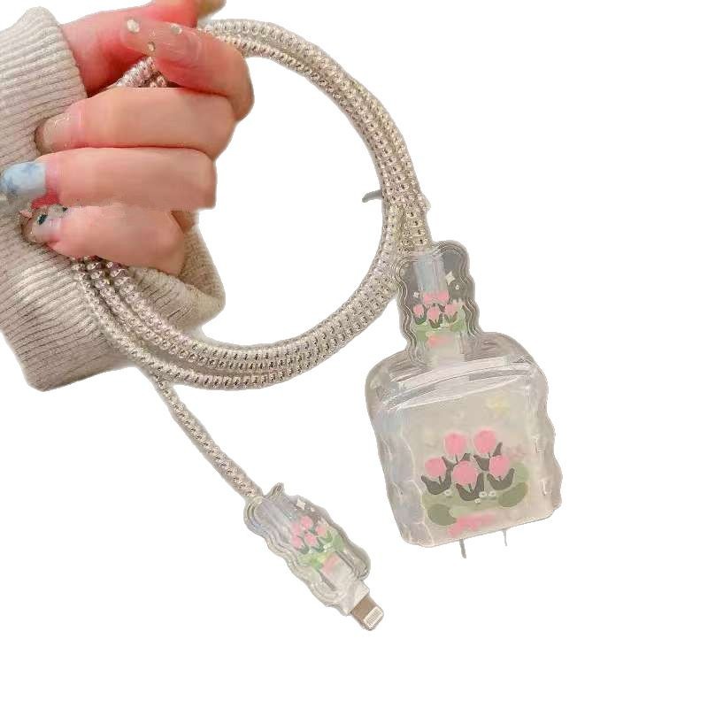 Tulip Soft Shell Suitable for Apple Charging Head Cover Iphone16 Fast Charging 20W Charger Protective Cover to Prevent Breakage