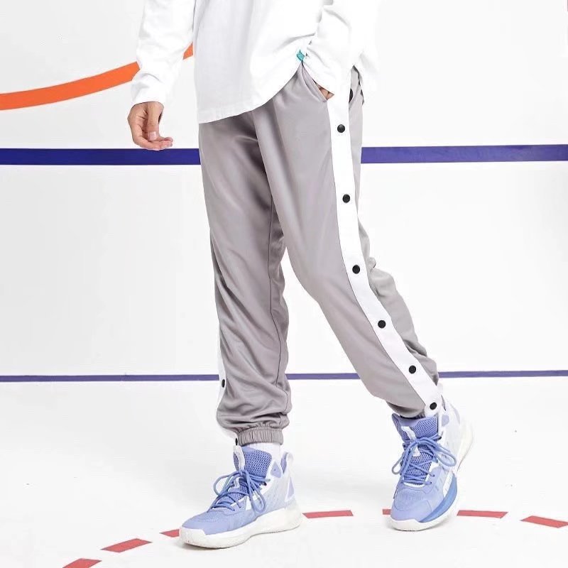 Spring and Autumn Boys' Sports Pants Fully Open Seconds Off-Buckle Pants Big Boy Height Children's Basketball Training Pants Fully Open-breasted