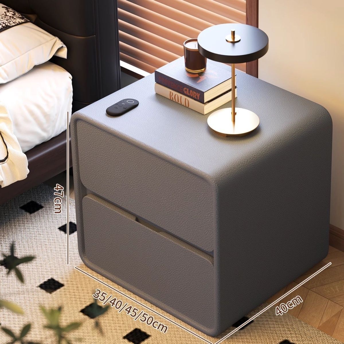 Black Bedside Table Modern Simple 2025 New Bedroom Bedside Table Solid Wood Storage Cabinet Simple Storage Cabinet
