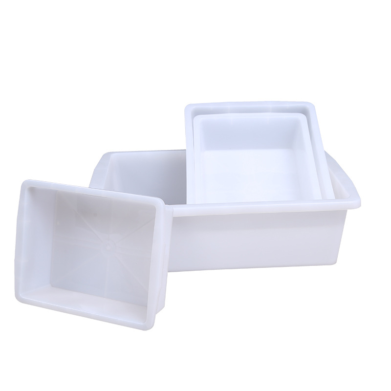 Factory direct supply food basin thickened white rectangular plastic basin frozen cold food basin turnover shelf square basin