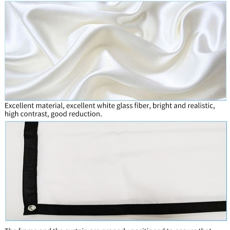 Polyester portable folding soft curtain 60 72 84 100 120 150 inches 16:9/4:3 projection film cloth