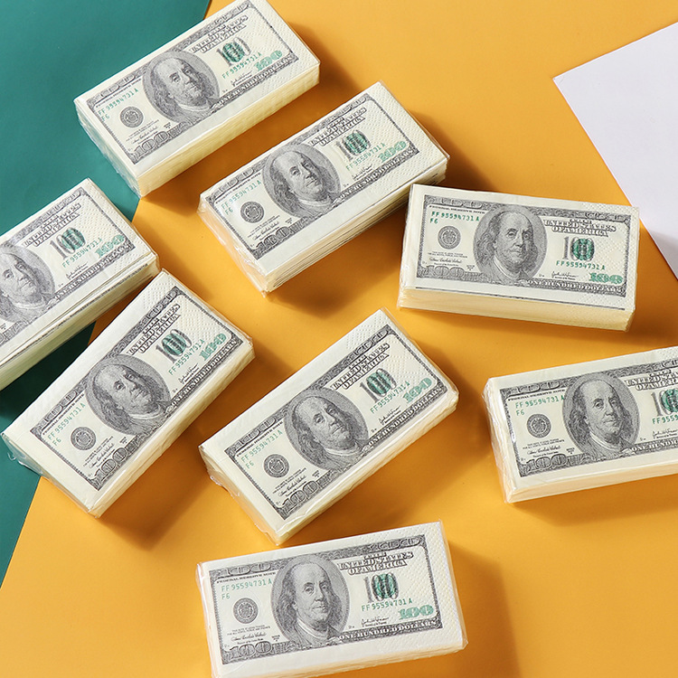 New creative color printing cartoon handkerchief paper napkin portable small bag restaurant handkerchief full box wholesale