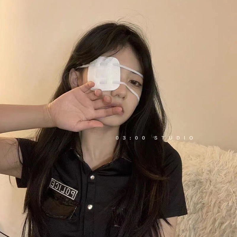 Single Eye Mask Cartoon Two-Dimensional Props Animation Cos Young and Middle School Disease Also Wants to Fall in Love Cute Role-Playing Single Eye Mask
