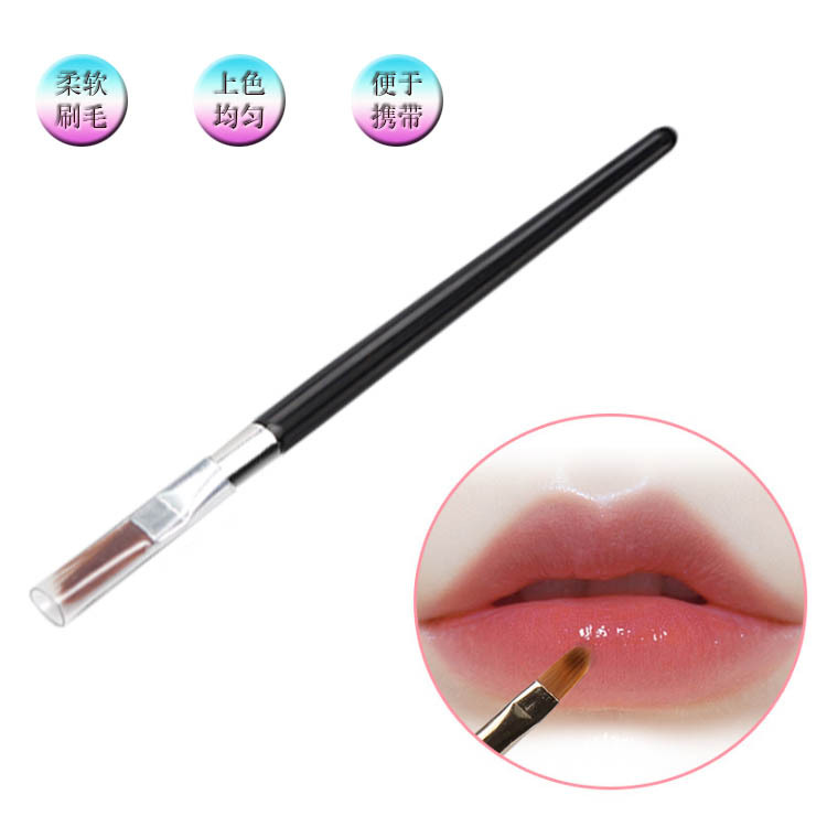 Кисть для губ двойная коричневая одноразовая удобная кисть для губ