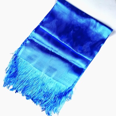 2 M 3 Flower Mongolian Eight Auspicious Jacquard Hada Aobao Supplies Bright Silk Mongolian Jacquard Blue Hada Batch Hair