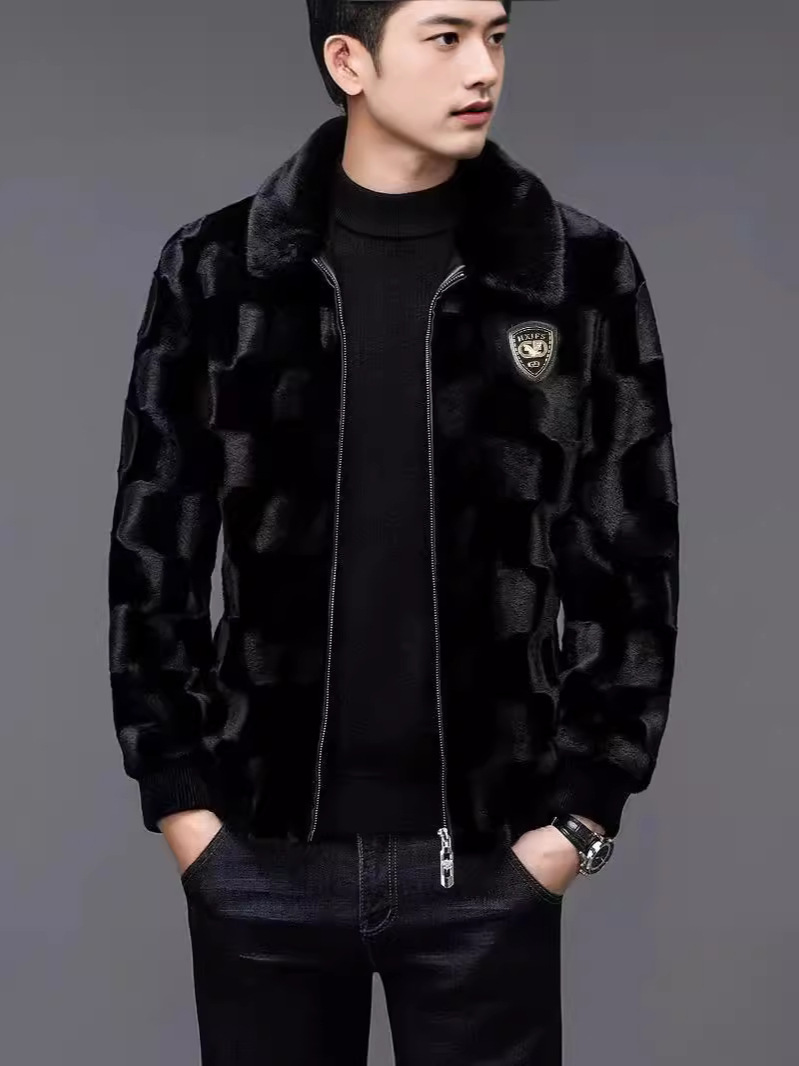 Пальто из норки мужское Бао Цзямэй цельное норковое меховое пальто Хайнань кожаное зимнее с лацканами куртка меховое пальто золотая норка