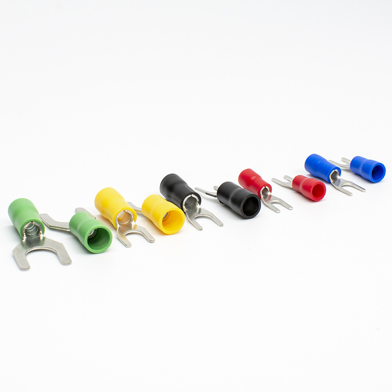 CJH cold-pressed terminal SV1.25-3.2 European style 1000 fork-shaped pre-insulated terminal lugs PVC sheath