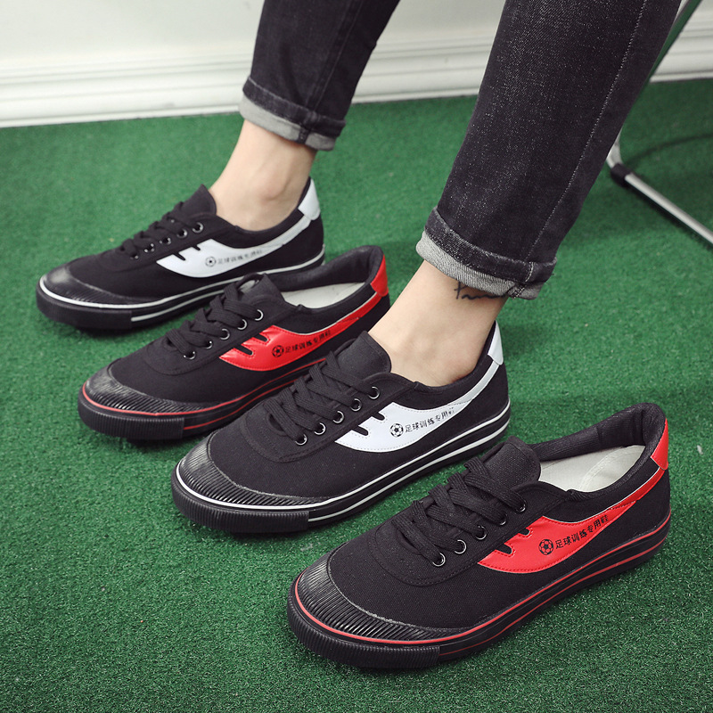 New style football shoes men's and women's football shoes men's and women's football training shoes non-slip wear-resistant rubber nails canvas football shoes