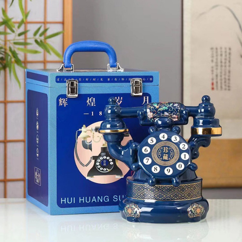 Jingdezhen Ceramic Wine Bottle 3kg Telephone Wine Bottle 3kg High Temperature Color Glaze Home Furnishings Wine Jar Wine Pot