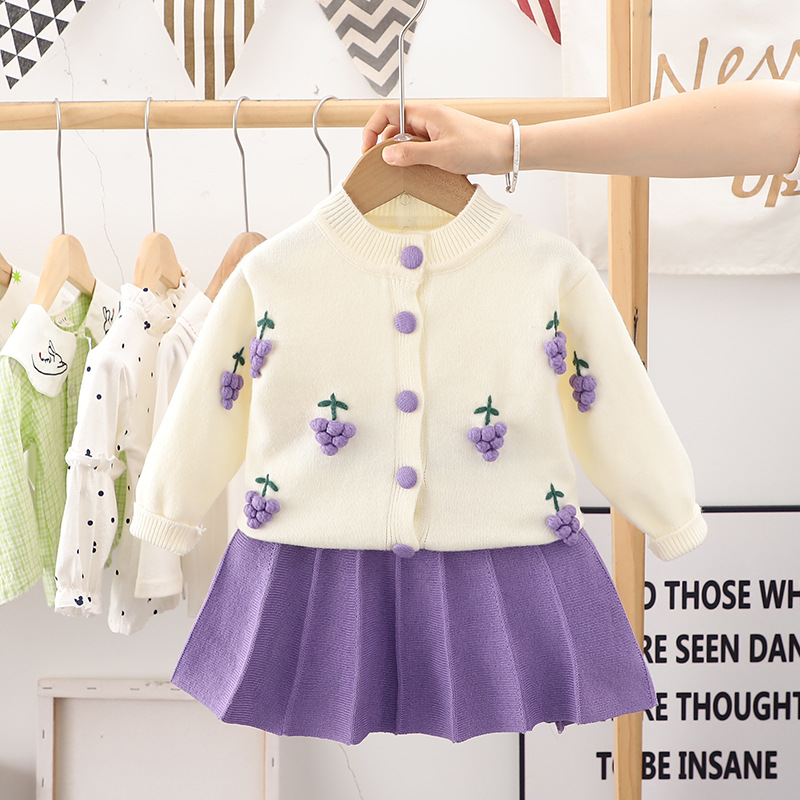 A generation of hair [Jin Yong] girls' sweater cardigan children's sweater women's treasure foreign-air two-piece set