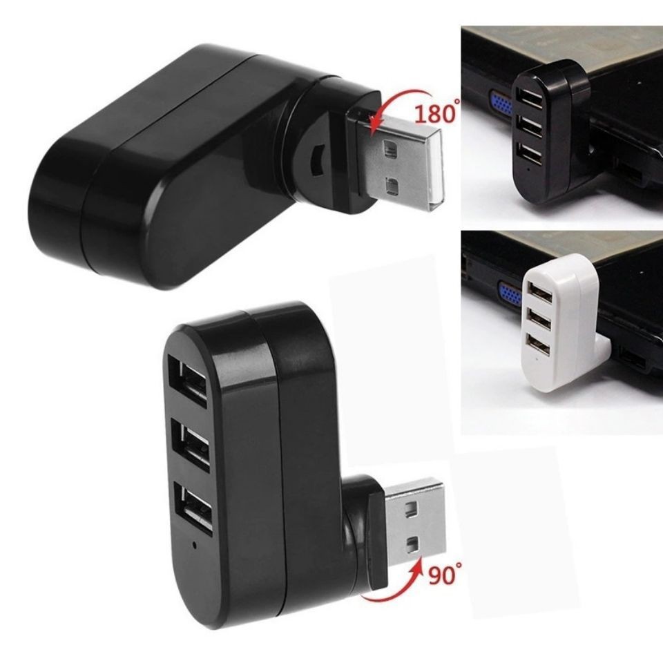 3-Port 2.0 Hub Rotating 180-Degree Branch Line High-Speed Download Mobile Hard Drive USB