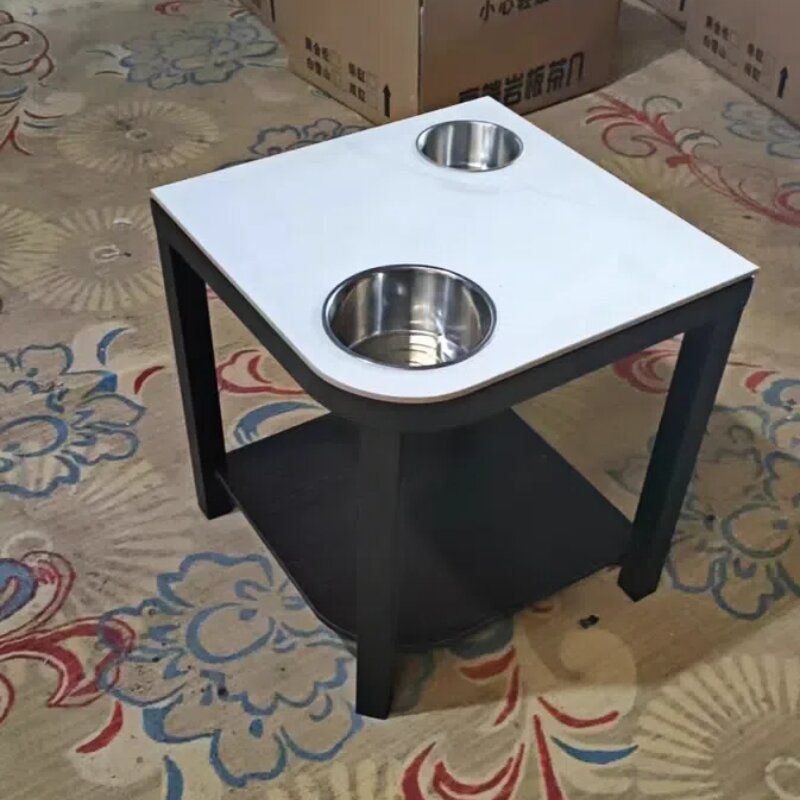 Special Tea Table for Mahjong Machine High-end Chess and Card Room Rock Board Tea Table Mahjong House Tea Rack Waterproof Fireproof Small Tea Table