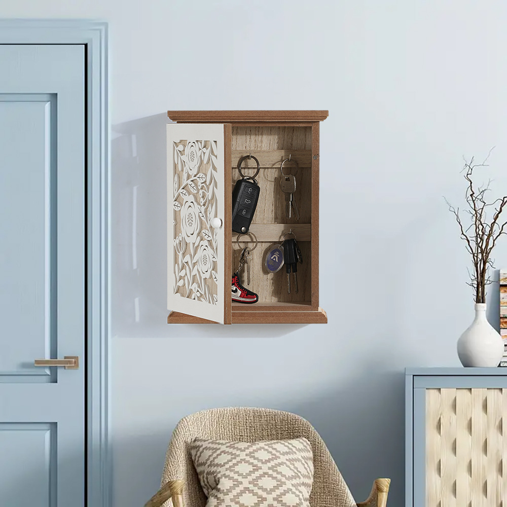 Коробка для хранения ключей в виде белой розы