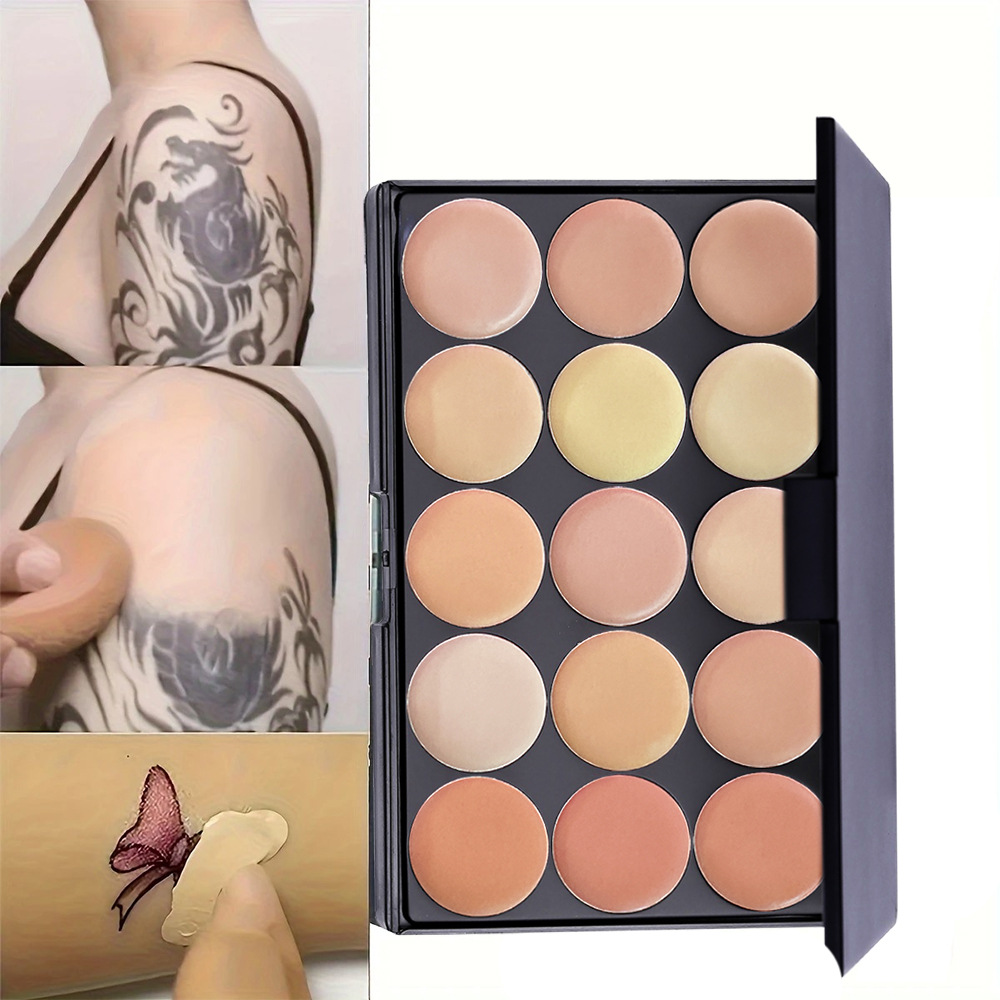 Popfeel 15-Color Concealer Concealer to Remove Dark Circles, Freckles, Acne Marks and Tattoos