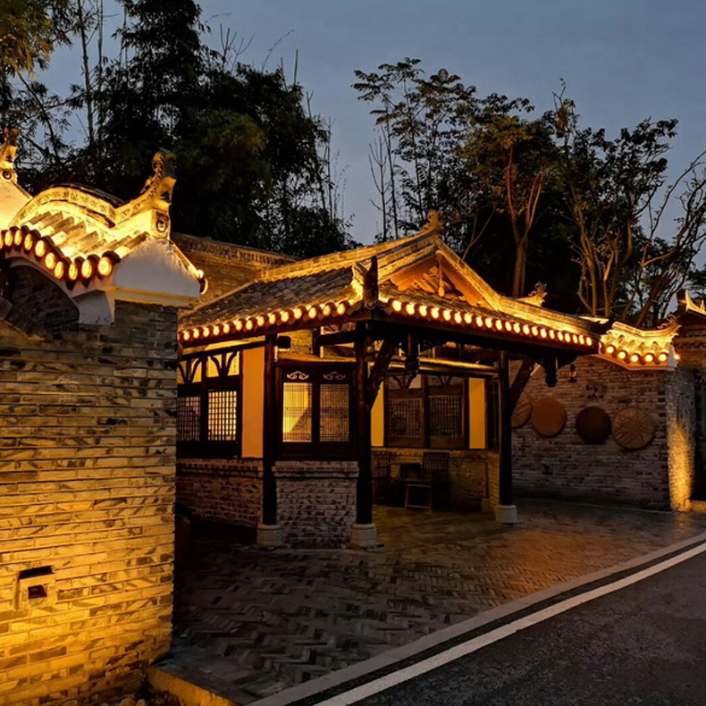 Led Corrugated Light Tile Light Crescent Light 3W6W9W Ancient Architecture Temple Pavilion Ancient Building Roof 24V Waterproof and Anti-Corrosion