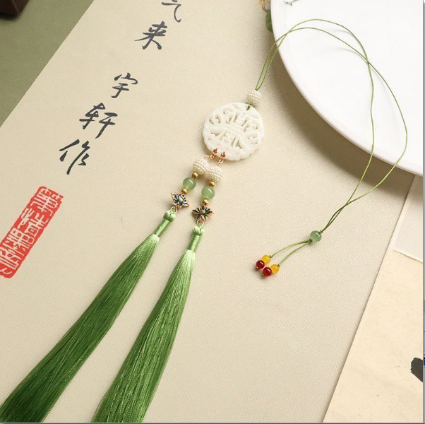 Han Dynasty Forbidden Waist, Ancient Costume Pressed Placket, Acetate Jade Pendant, Tassel Pendant, Horse Face Skirt, Waist Accessories, Wedding Props
