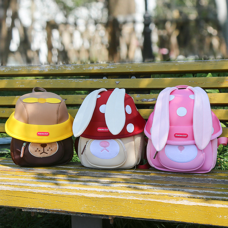 Children's Mushroom Long Ear Schoolbag Cartoon Baby Going Out for Play Boys and Girls Shoulder Diving Material Kindergarten Backpack