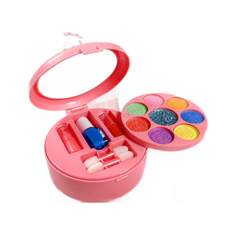 Cross-Border Foreign Trade Children's Beauty Set Makeup Box Eye Shadow Lipstick Lip Gloss Girl Toy Set Gift