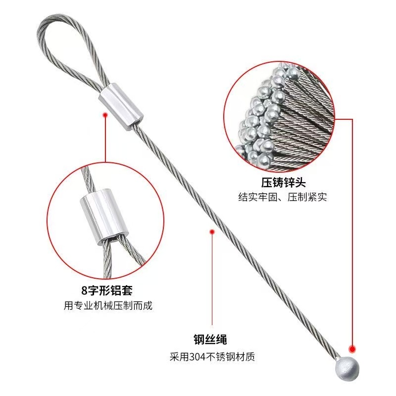 Wire Rope Terminal Processing Customized 304 Stainless Steel Crimping Rubber-Coated Fish Eye Terminal Fitness Equipment Terminal Connector