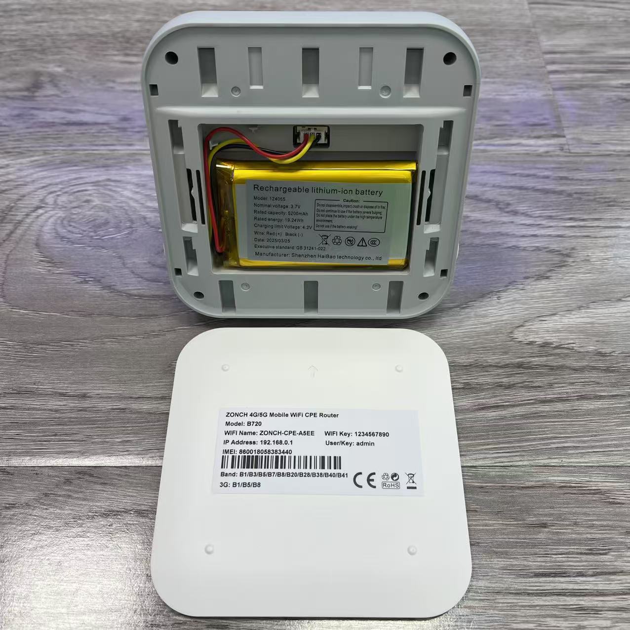 Zonch 4g Cpe Router B720 with 5200Mah Battery with B28 Band Support Wifi 6