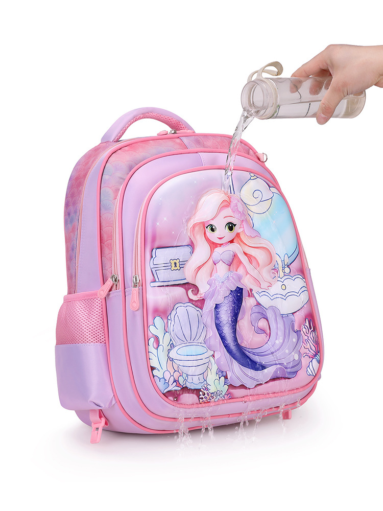 New concave-convex leather material primary school student pull-rod schoolbag 3~6 grade children's cartoon three-piece backpack in stock
