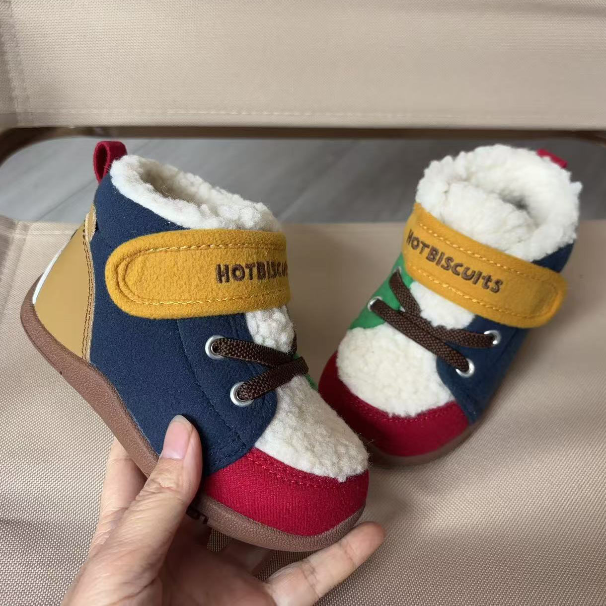 Детские ботинки Мики * HB для осени/зимы, хлопковые ботинки для малышей, тапочки с кроликом и медведем