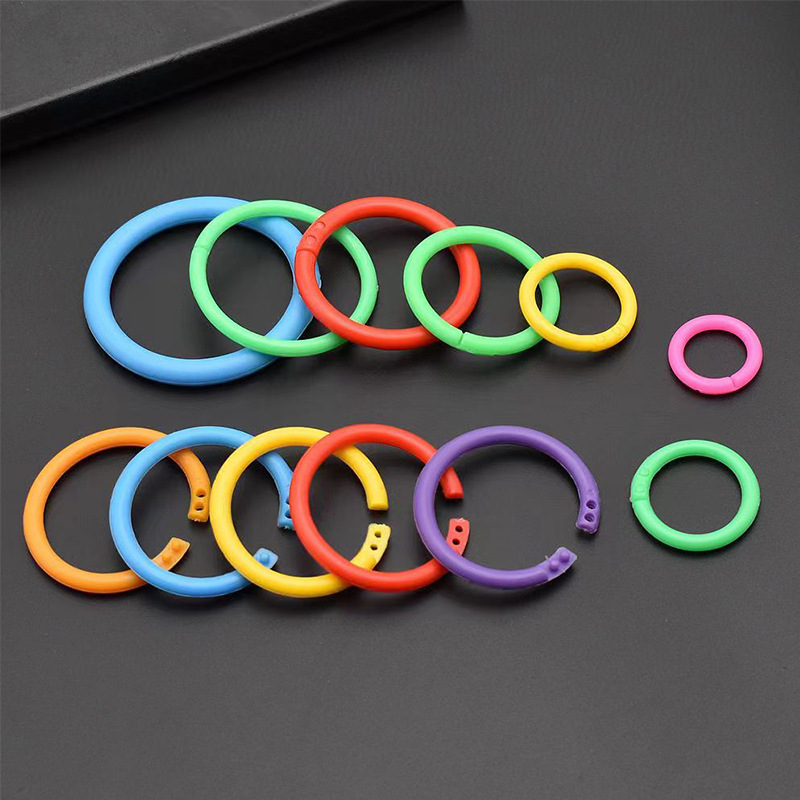 Двойное пластиковое кольцо для книг, цветное кольцо для карточек, кольцо для листов