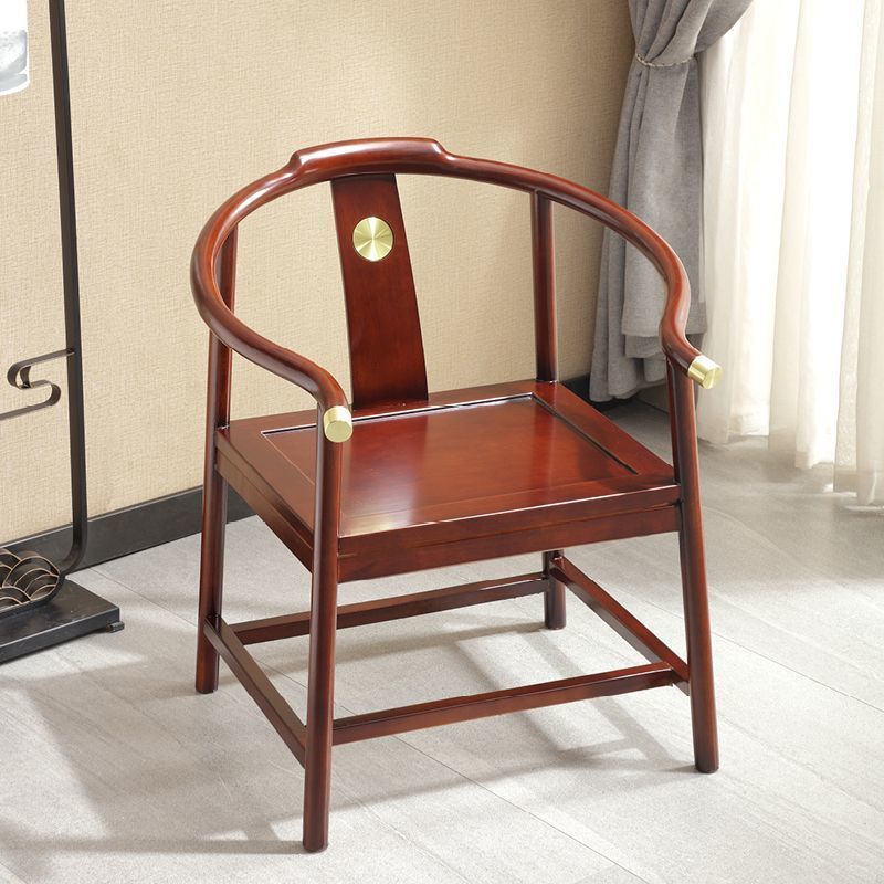 New Chinese style solid wood Crown round chair round chair master chair official hat chair round chair three-piece modern office back chair