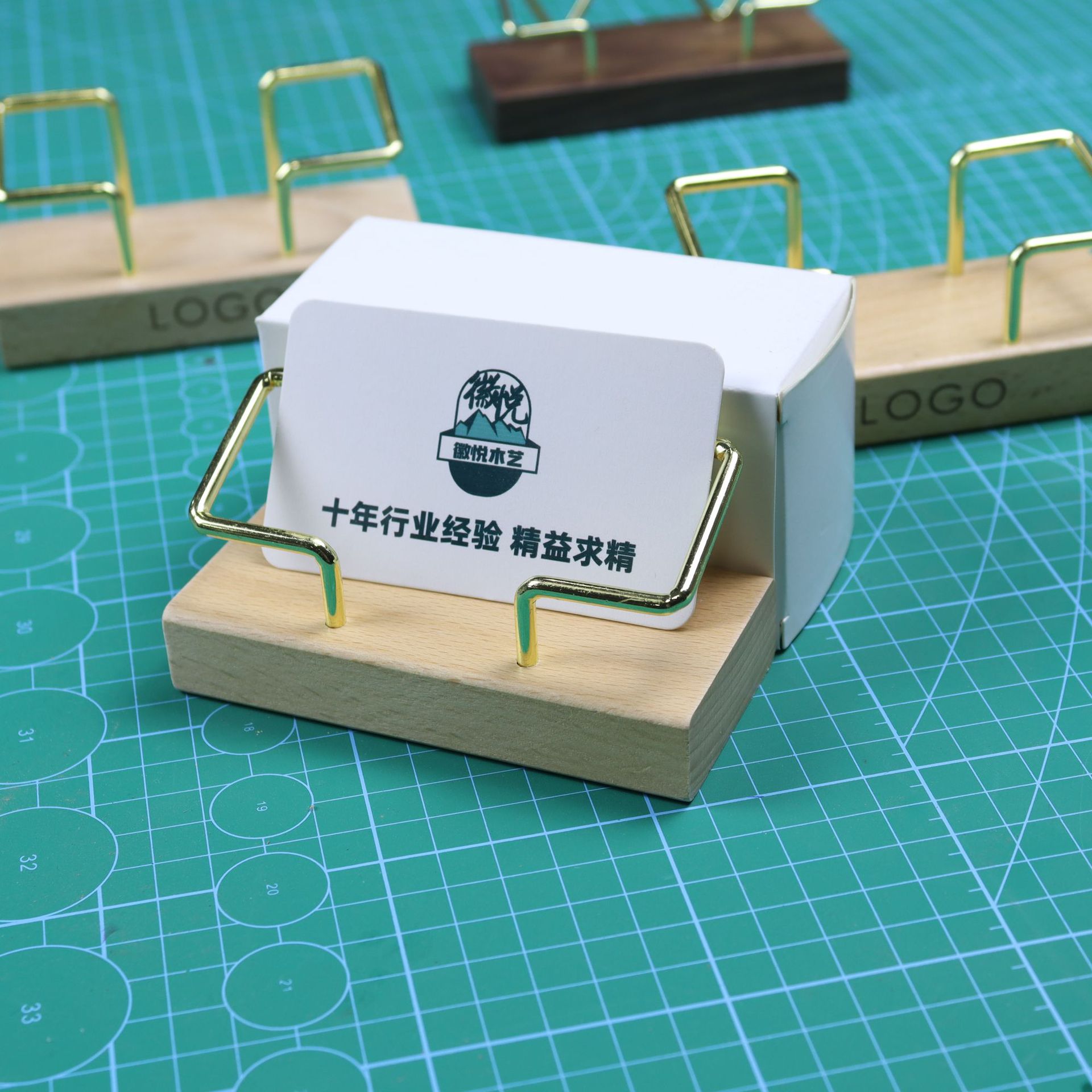 Креативный держатель для карточек из черного ореха и бука, офисный держатель для карточек, коробка для хранения карточек